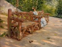Chase, William Merritt - Park Bench aka An Idle Hour in the Park Central Park